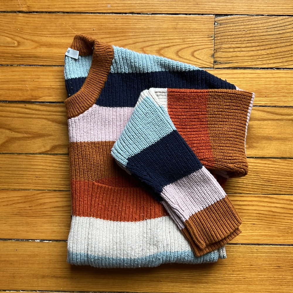 Madewell Crewneck Colorblock-Striped Sweater - XS